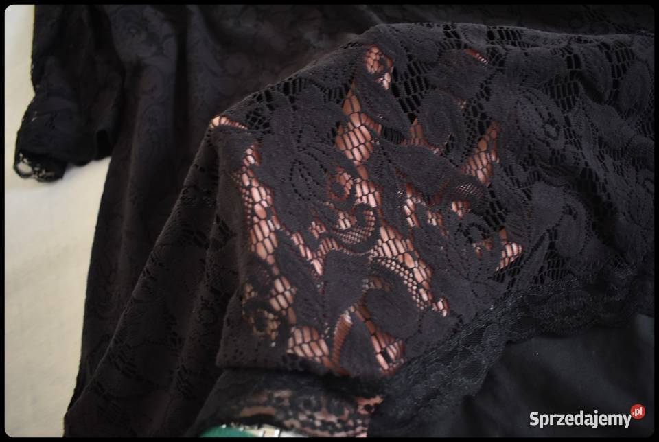 Sukienka mała czarna 40 L cała koronkowa z Płock