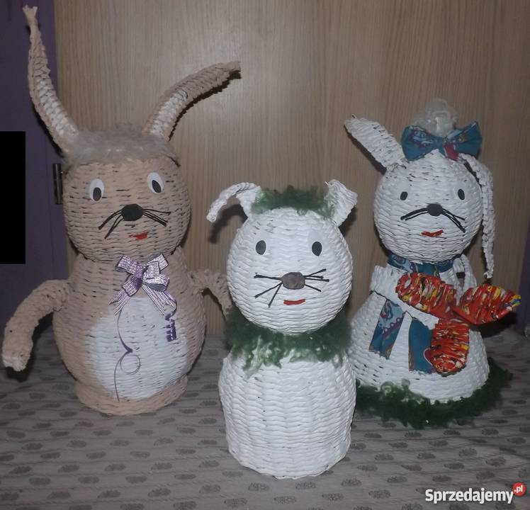 Zajączek biały koszyk wiklina papierowa biały Lublin