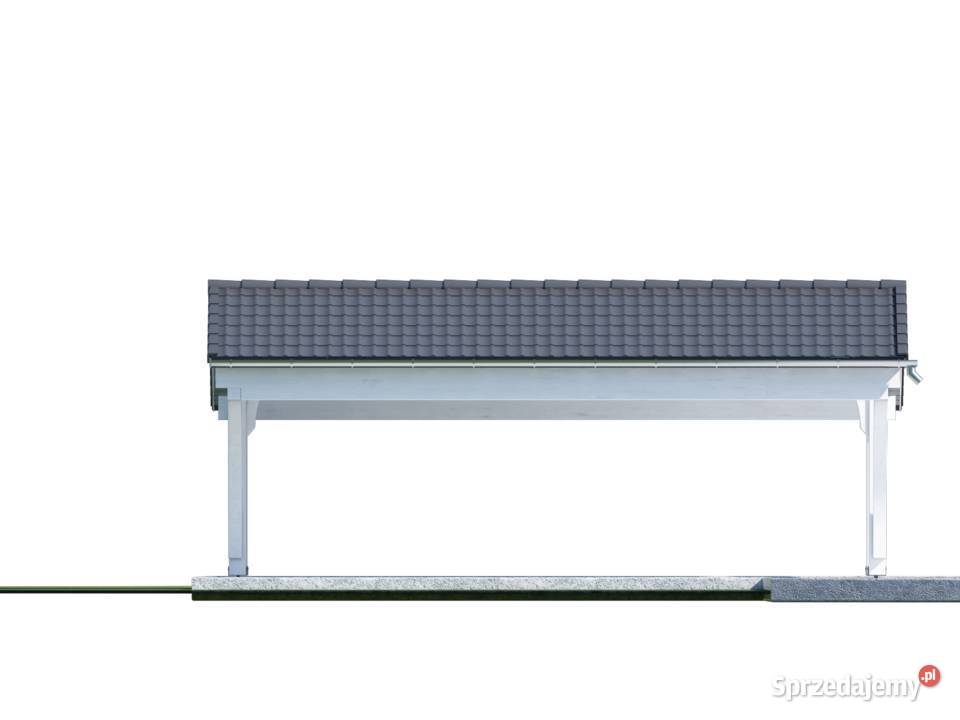 Drewniana trójstanowiskowa wiata garażowa Mrągowo