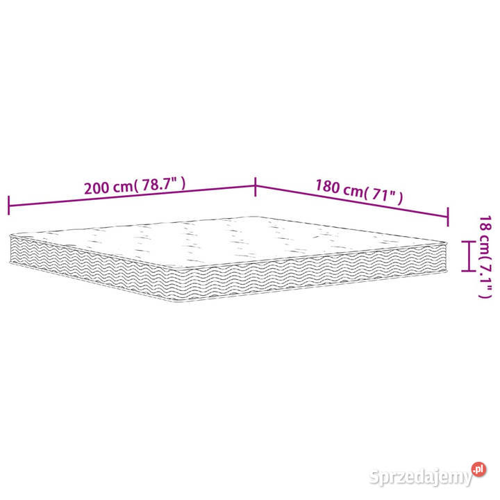 Materac bonellowy twardość średnia 180x200 sprzedam