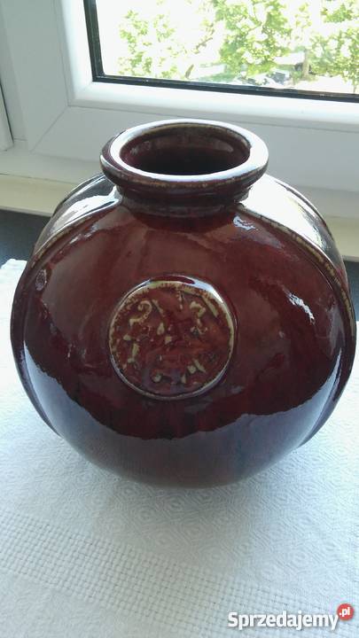 Duży chiński wazon ceramika etno ozdoba na odcienie czerwieni pomorskie