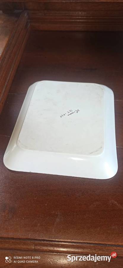 Patera porcelanowa tacka dekor ręczny liście pomorskie Gdańsk