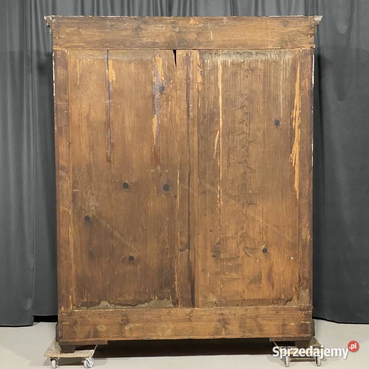 Antyczna szafa dwudrzwiowa z intarsjami I poł Budno