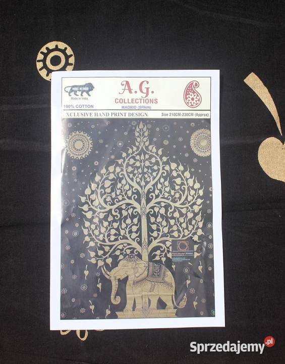 Dekoracyjna kapa z Indii czarnozlota elegancja w Mogilno