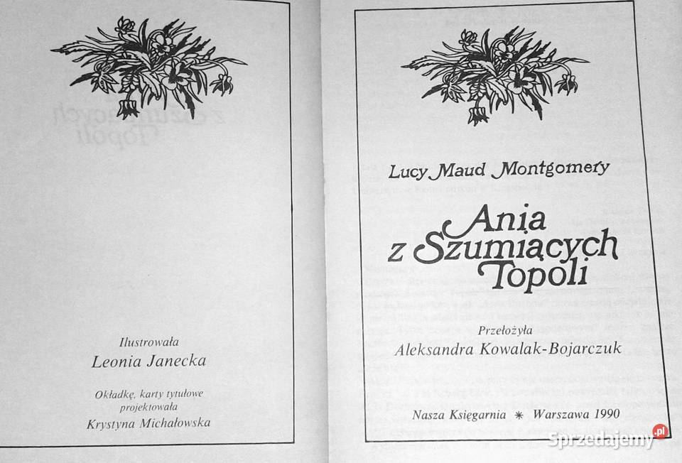 Ania z Szumiących Topoli Lucy Maud Montgomery Chełm sprzedam