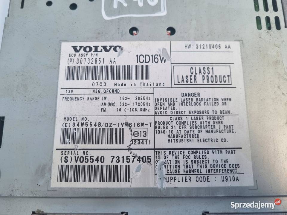 Volvo S40 II V50 RADIO CD radioodtwarzacz Motoryzacja