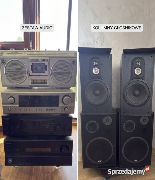 Zestaw audio dużo sprzętu magnetofon kolumny sprzedam