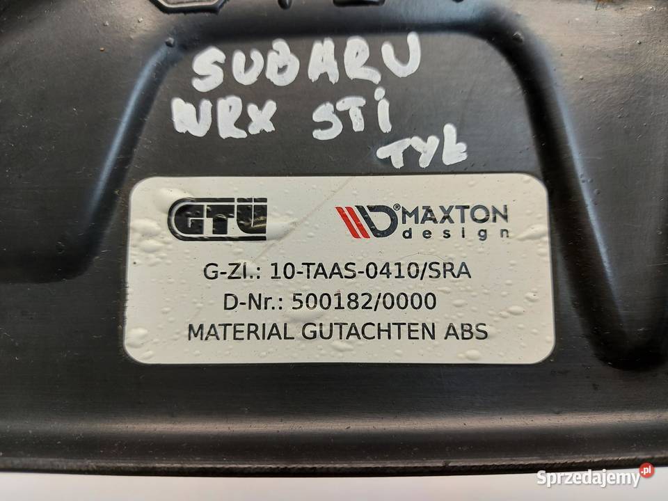 Subaru WRX STI 2015r osłona plastyk wzmocnienie