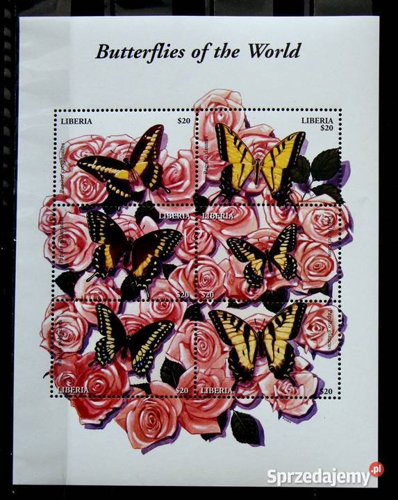 Liberia motyle 4 Filatelistyka Oborniki