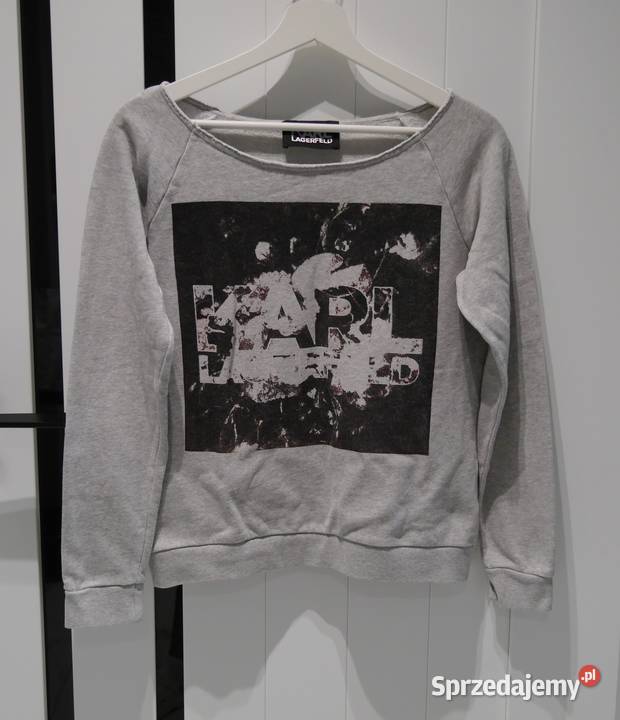 Karl Lagerfeld świetna bluza 34 XS szary/srebrny
