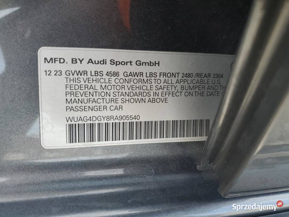 2023 AUDI RS3 do sprowadzenia Częstochowa