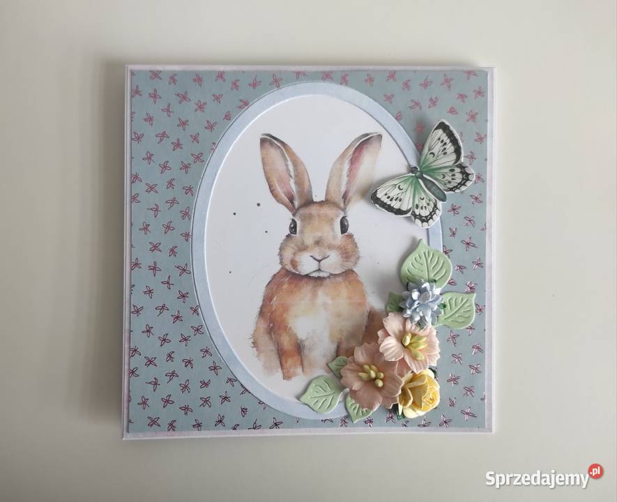 Kartka ręcznie robiona wielkanocna handmade 1 Rękodzieło Łódź