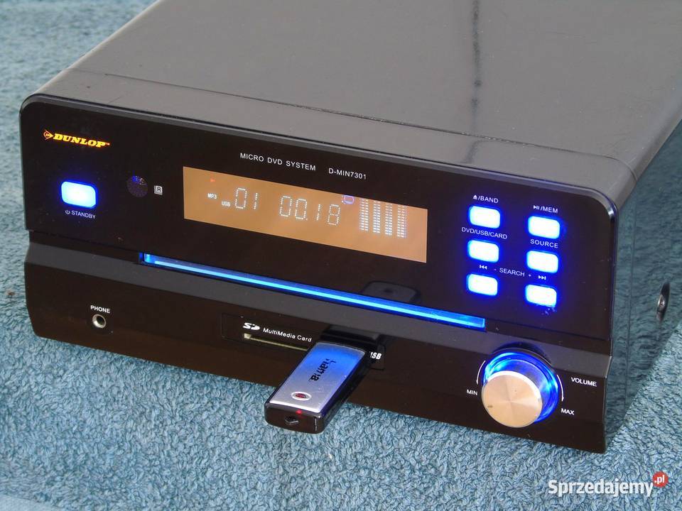 Amplituner Dunlop USB mp3 CD DVD DOSTAWA Wieże i miniwieże