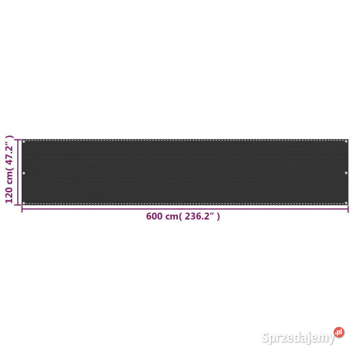 Parawan balkonowy antracytowy 120x600 HDPE Warszawa sprzedam