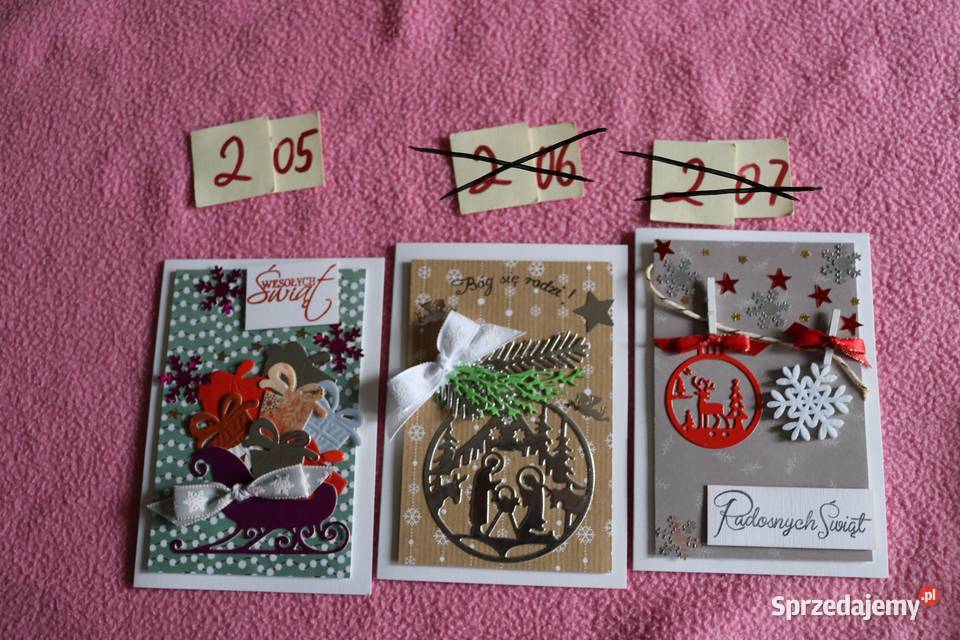 Kartki świąteczne ręcznie robione Wudzyn