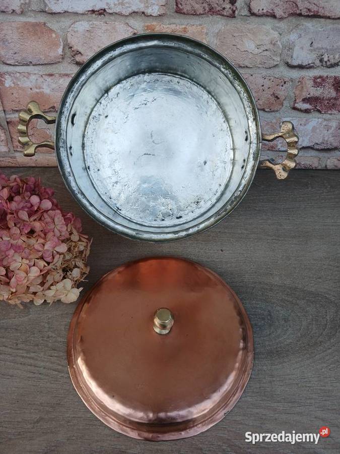 Miedziany garnek z pokrywką poj 3 litry Warszawa sprzedam