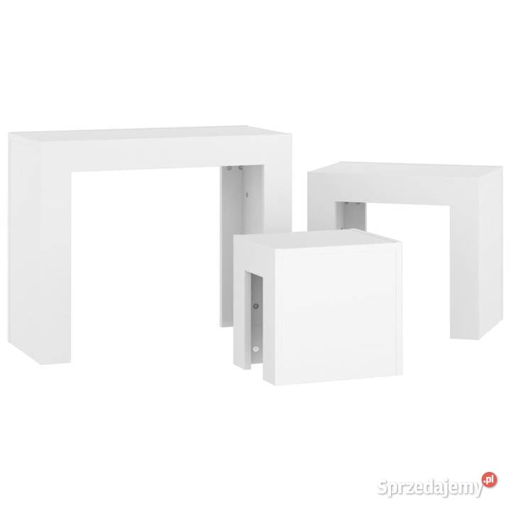 Stoliki wsuwane pod siebie białe 3 materiał Meble sprzedam