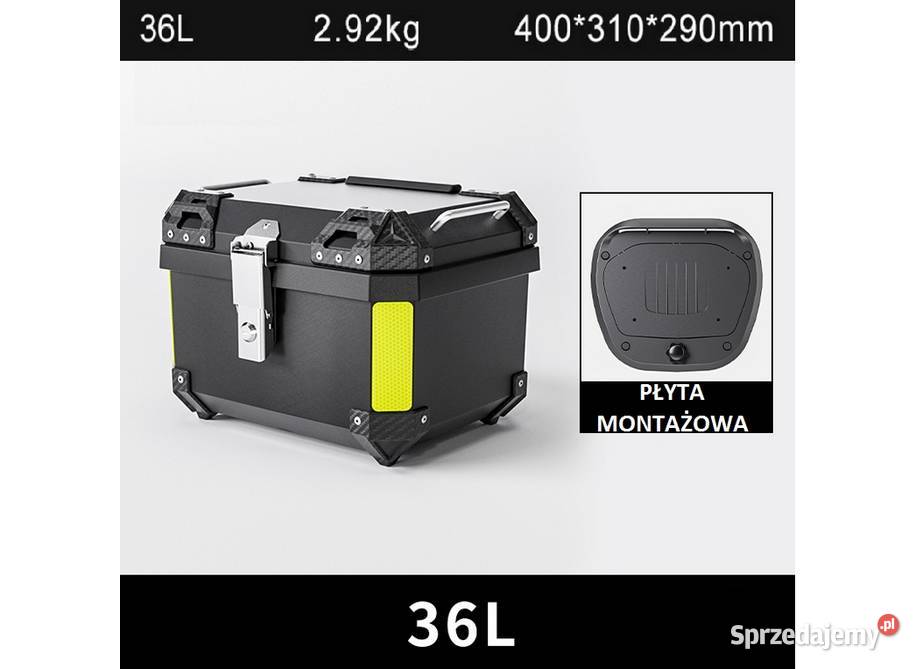 KUFER BAGAŻOWY CENTRALNY CZARNY 36 L Z PŁYTĄ Sosnowiec