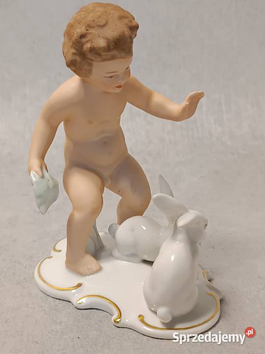 WALLENDORF Putto z z zajączkami Kolekcjonerska Dobrzany