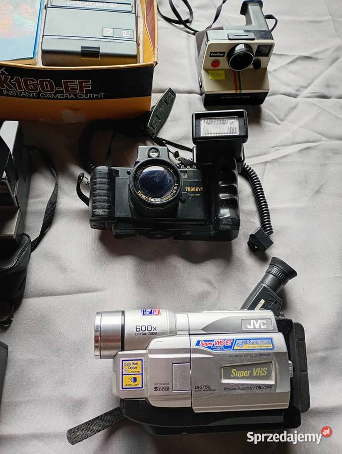 Kolekcja aparatów i kamer Polaroid VHS i inne Dąbrówki Breńskie