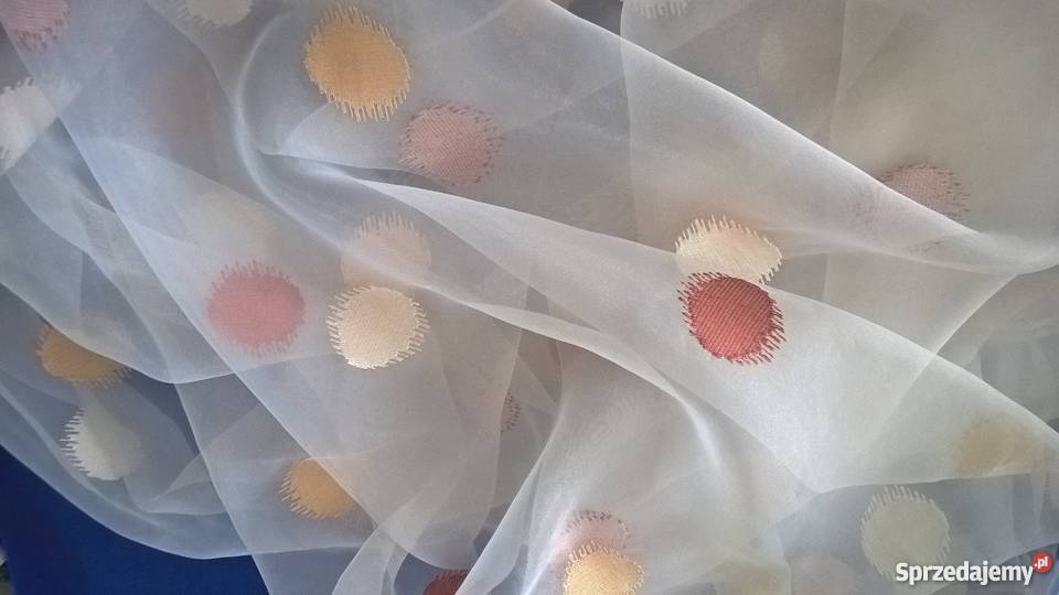 Firana organza w kółka grochy gotowa do sprzedam