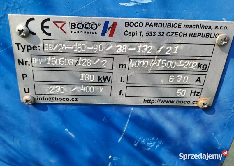 Wytłaczarka do tworzyw BOCO z przekładnią ROSSI Stary Sącz