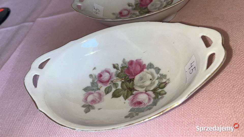 Porcelanowa miseczka paterka Owalna Z różami Na Gdańsk