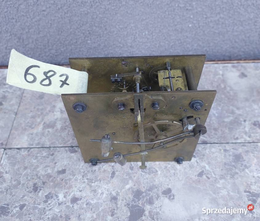 687 Mechanizm starego zegara ściennego Peerless Tczew