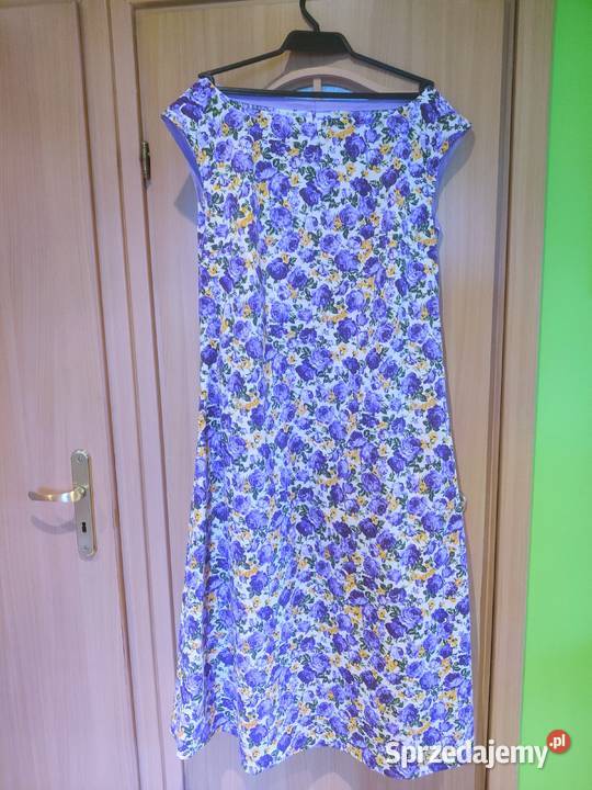 Sukienka letnia w kwiatki długa kolorowy Myszków