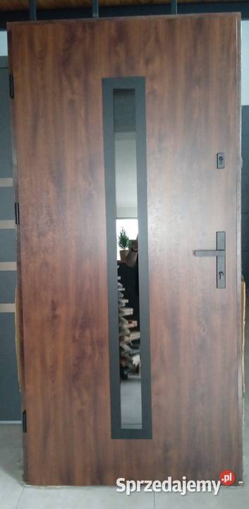 Drzwi Stalowe 80 Nowe Kompletne dąb bielony Poznań sprzedam