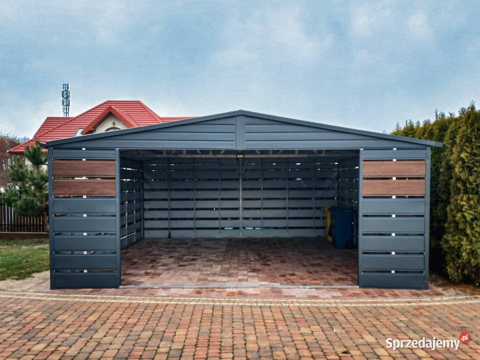 Nowoczesna wiata samochodowa 5x6 RAL ażurowa Jodłownik