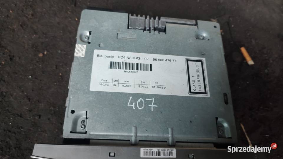 Radio radioodtwarzacz 9660647677 Peugeot 407 wielkopolskie Książ Wielkopolski