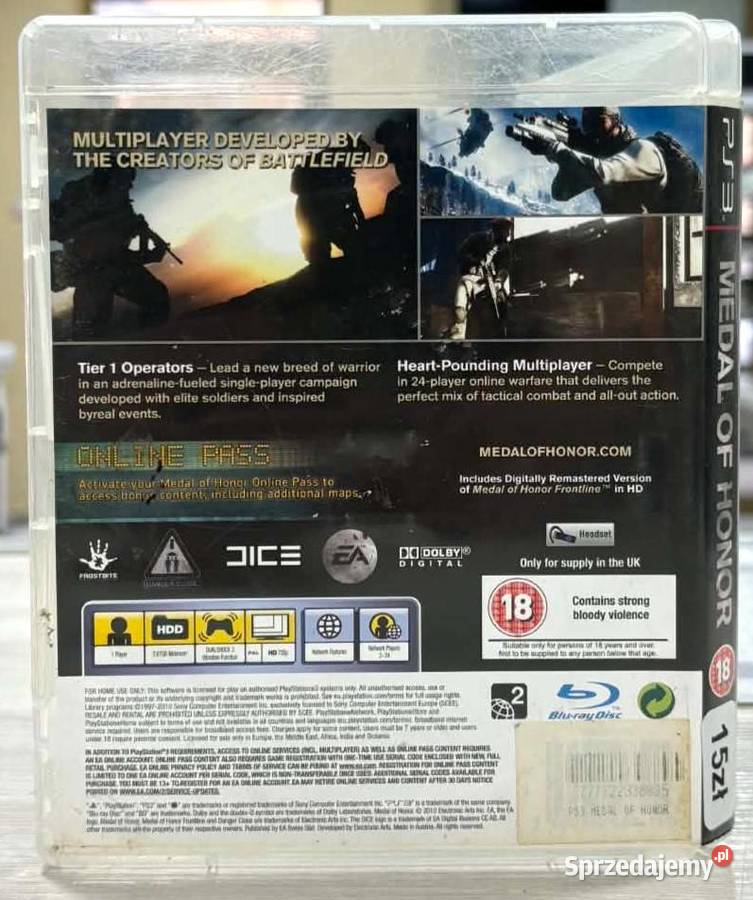 Gra 3 Medal of Honor warmińsko-mazurskie sprzedam