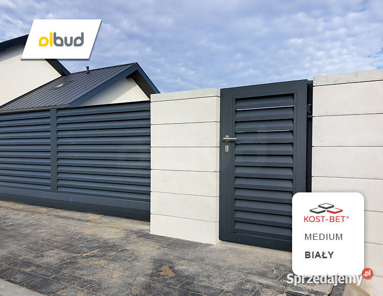 Bloczek ogrodzeniowy KOSTBET MEDIUM BIAŁY gładki Sopot