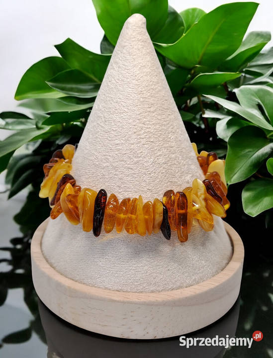 Bransoletka z bursztynu bursztyn sieczka koniak Warszawa