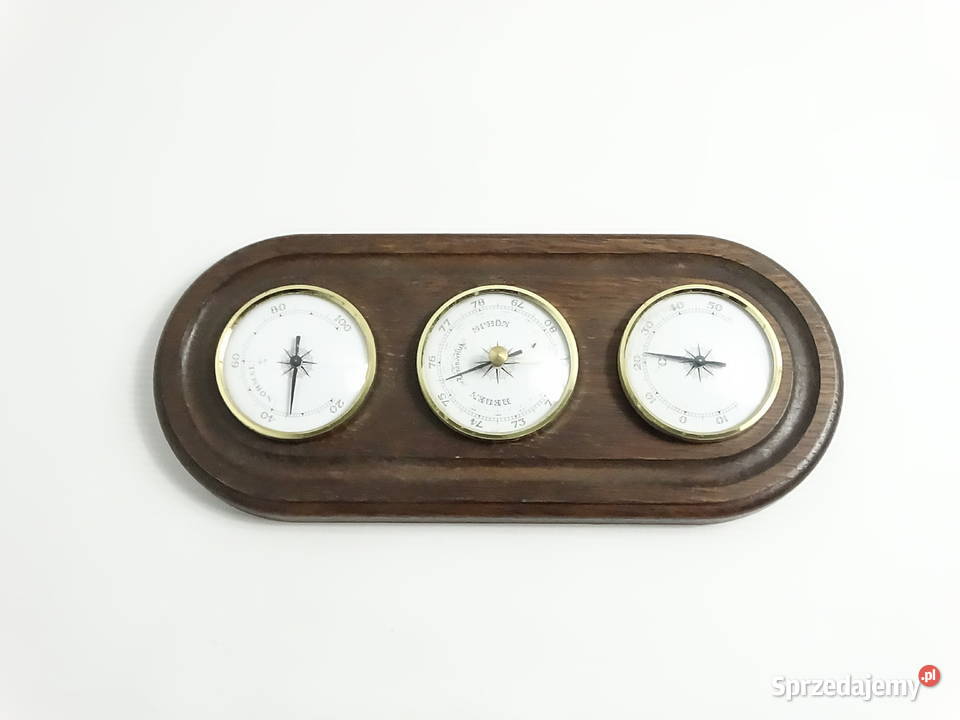 Stylowa Stacja Pogody Vintage Barometr Termometr Biłgoraj