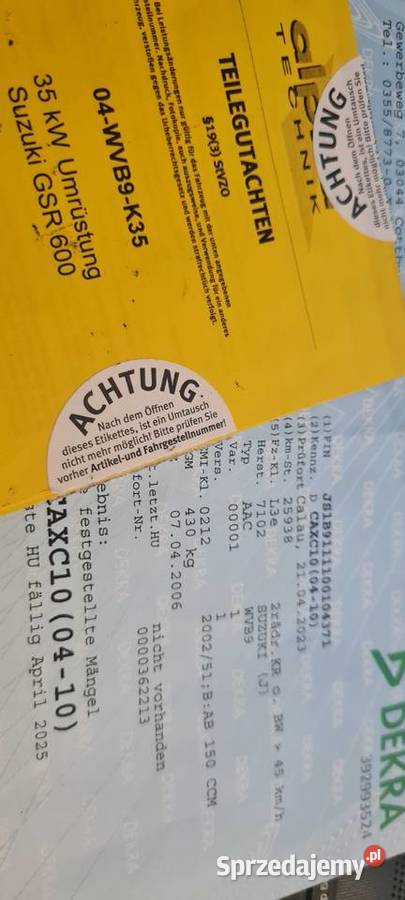 Suzuki GSR 600 2006r silnik kompletny 29 Warszawa sprzedam