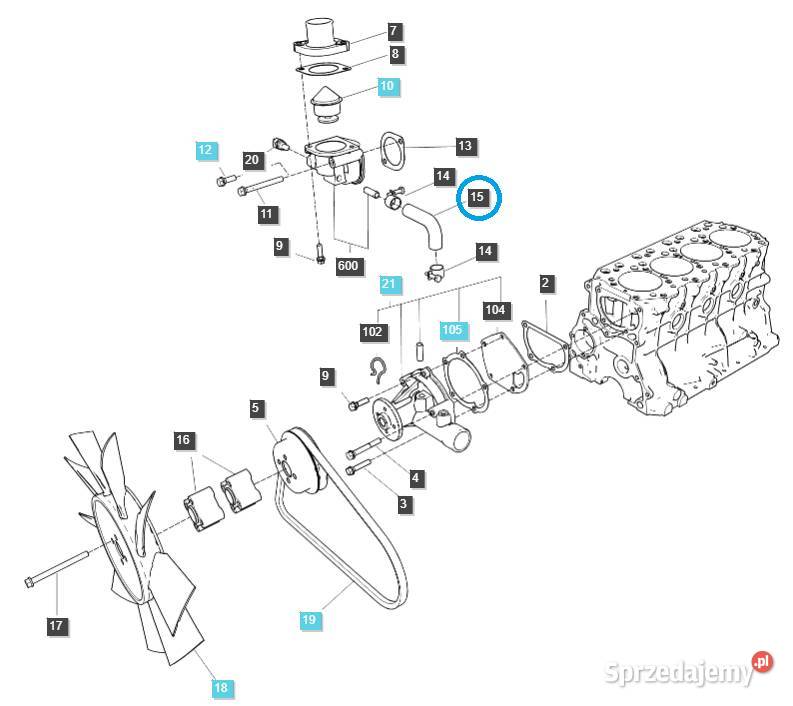 Wąż układu chłodzenia EGQ135 LS Tractor 40007374 Chłodzenie silnika Tajęcina