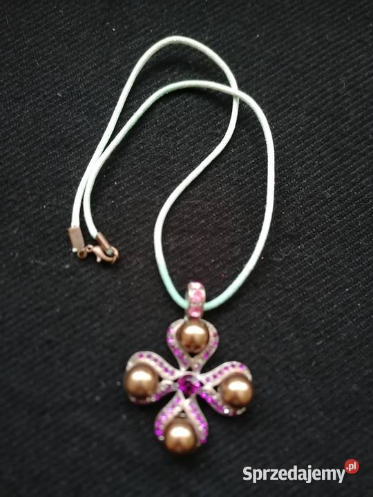 Naszyjnikwisior metaloplastyka ze szklanymi Naszyjniki Łódź sprzedam