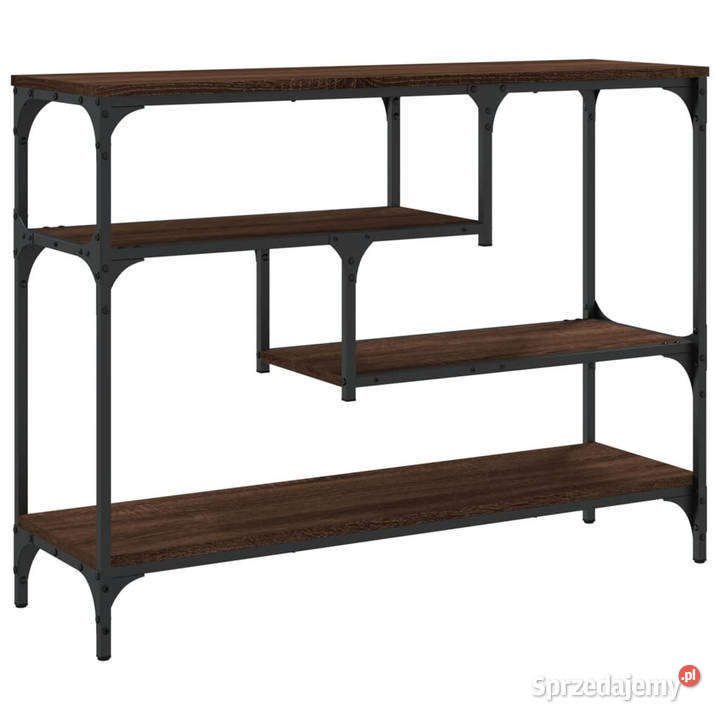 Stolik konsolowy brązowy dąb 100x30x75 WM838917
