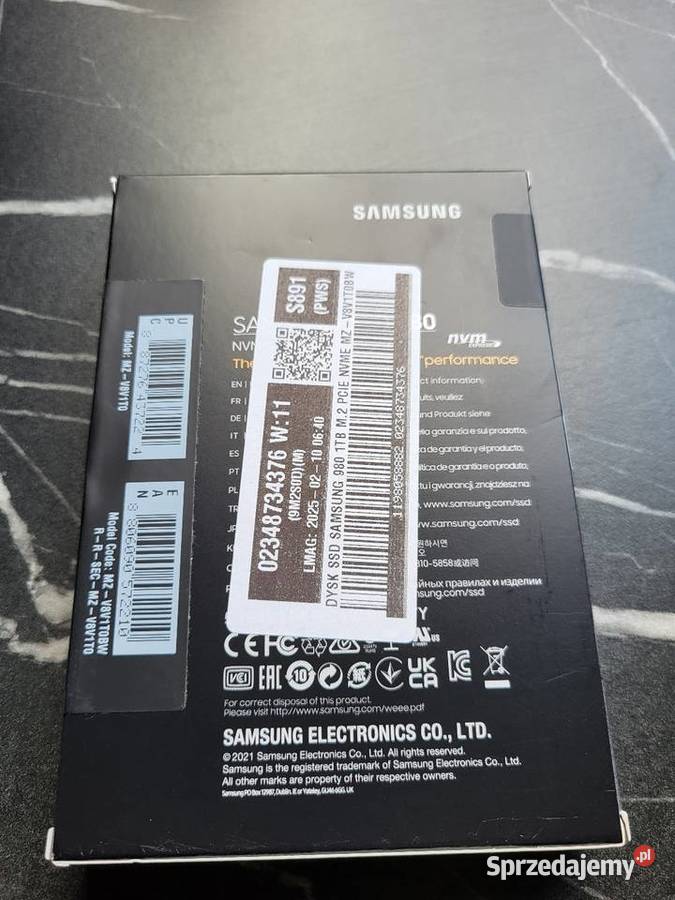 Dysk Samsung 980 1TB SSD M2
