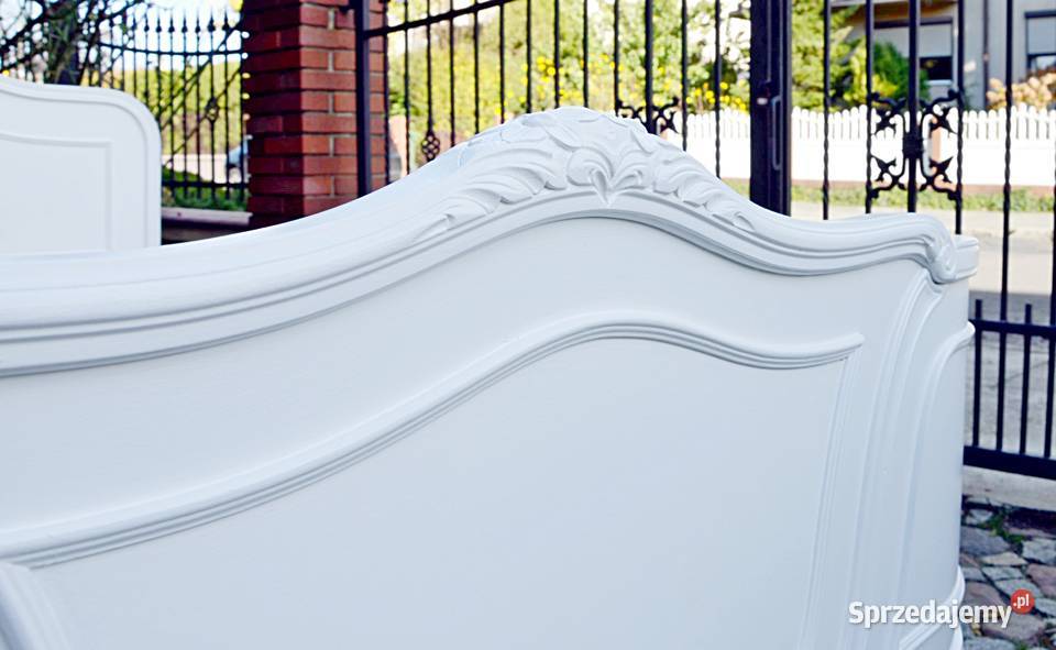 Łóżko stylowe ludwik białe klasyczne 156x218 wielkopolskie Kalisz