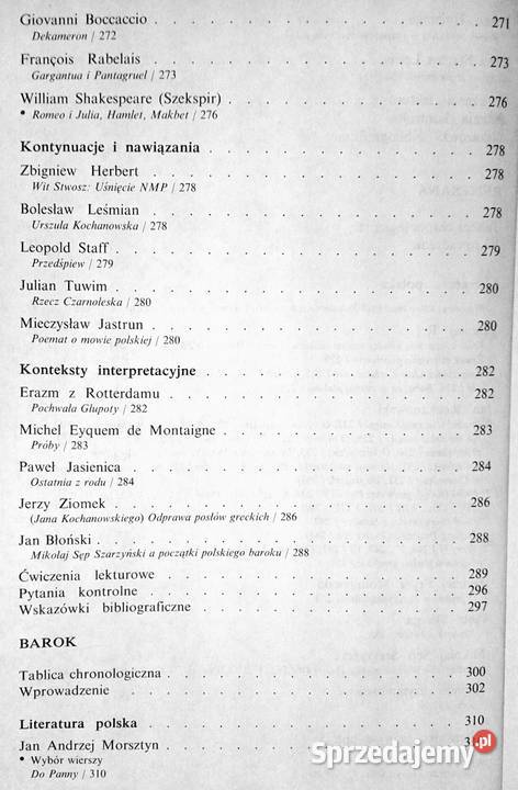 Literatura Starożytność oświecenie Maria Chełm