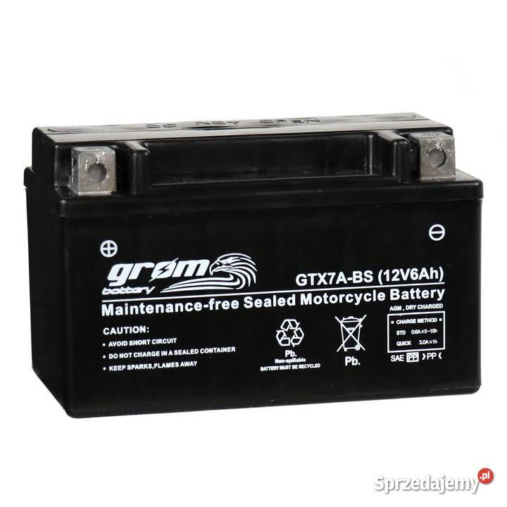 Akumulator motocyklowy GROM GTX7ABS 12V 6Ah 120A Szczecin sprzedam