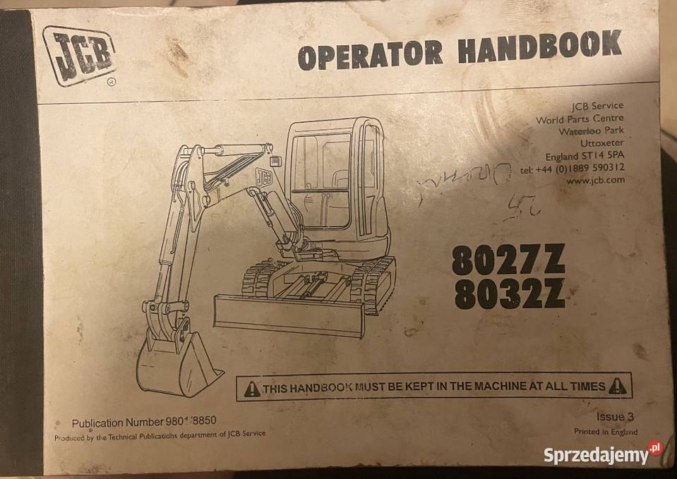 Instrukcja obsługi JCB minikoparka 8027Z 8032Z
