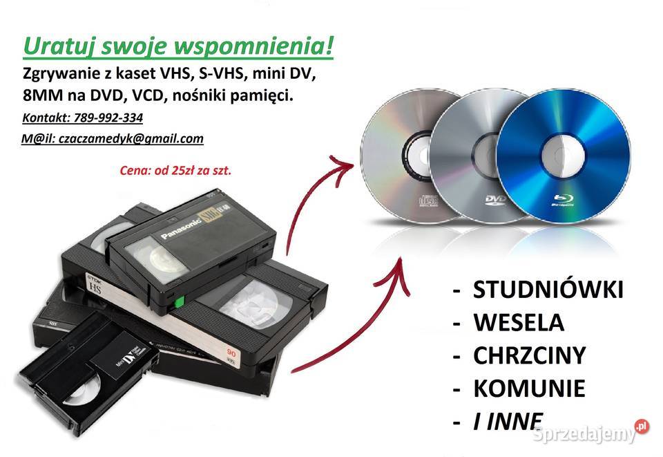 Usługa zgrywania materiałów z kaset VHS Szczuczyn