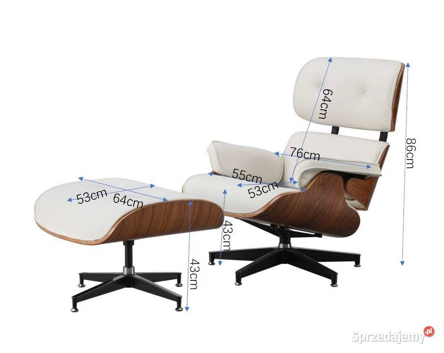 Luksusowy Fotel Wypoczynkowy Eames Czarny Dom i Ogród