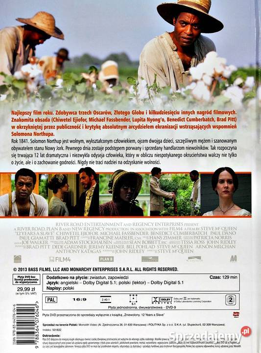 ZNIEWOLONY MICHAEL FASSBENDER DVD KS Filmy Kalisz