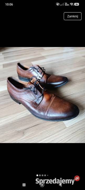 Garnitur szary Wiliński buty skórzane lakierki Rozmiar L Szczerców sprzedam