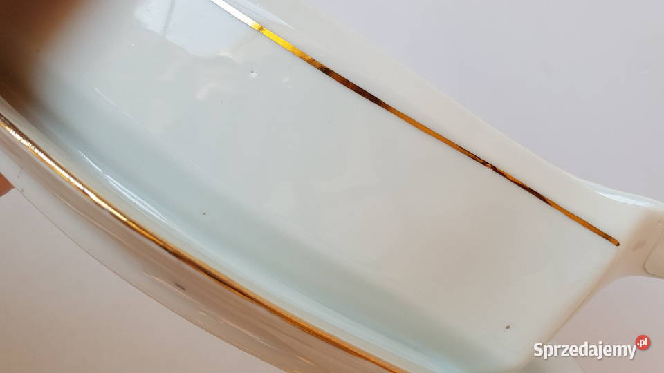 Stara sosjerka i przyprawnik fason Lwów Huta Porcelana i szkło śląskie Dąbrowa Górnicza